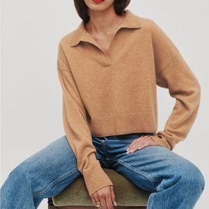 REFORMATION CASHMERE POLO SWEATER